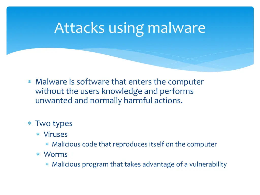 attacks using malware