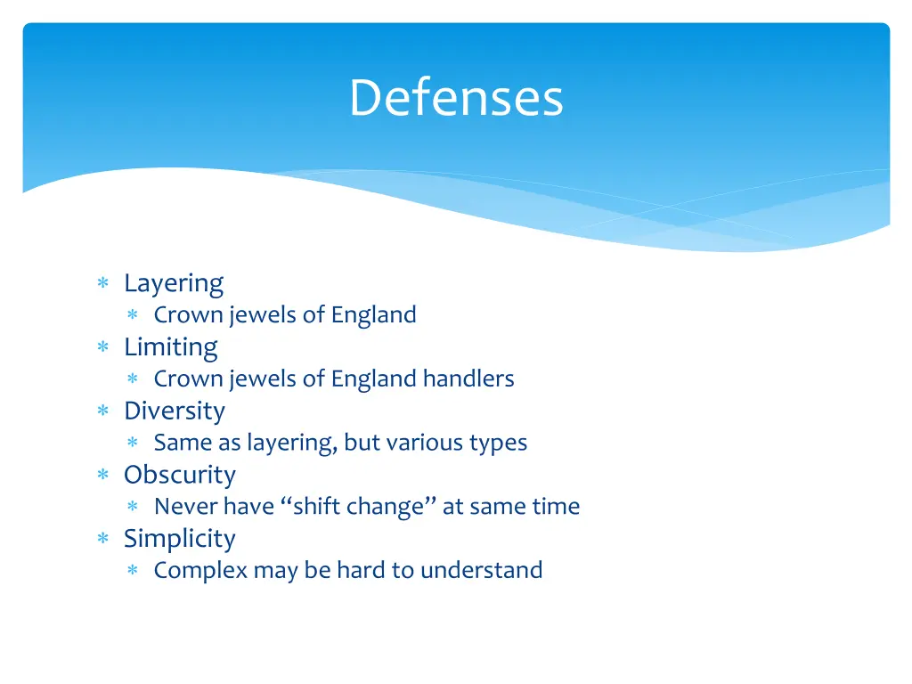 defenses