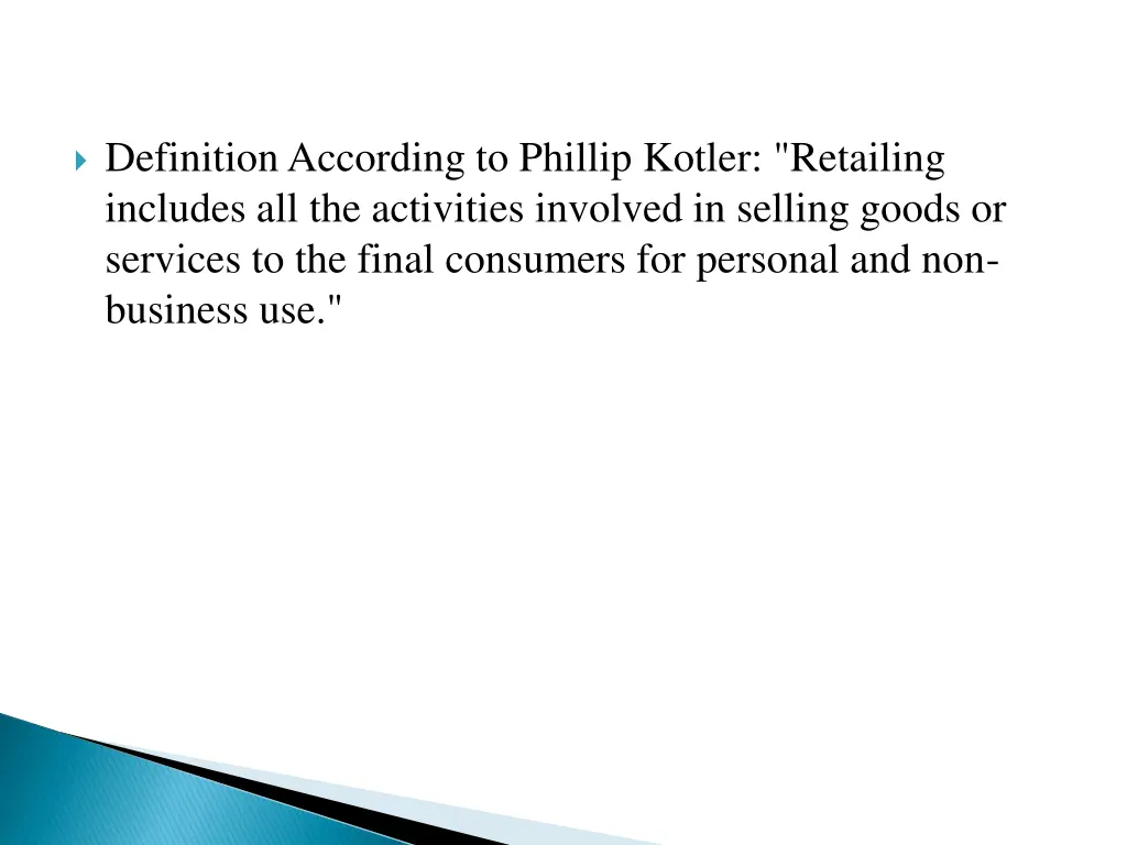 definition according to phillip kotler retailing