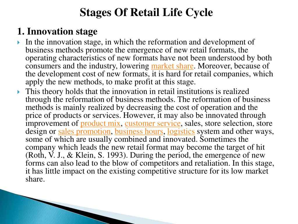 stages of retail life cycle