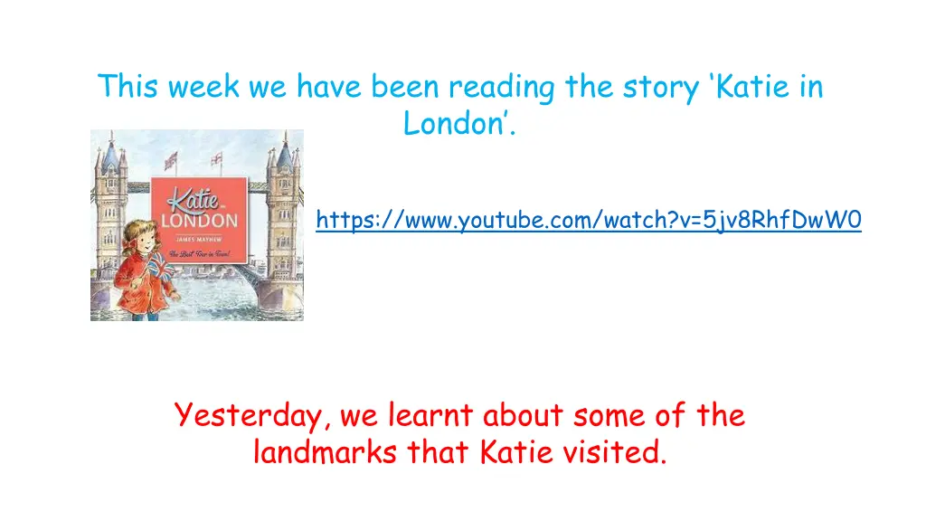 this week we have been reading the story katie