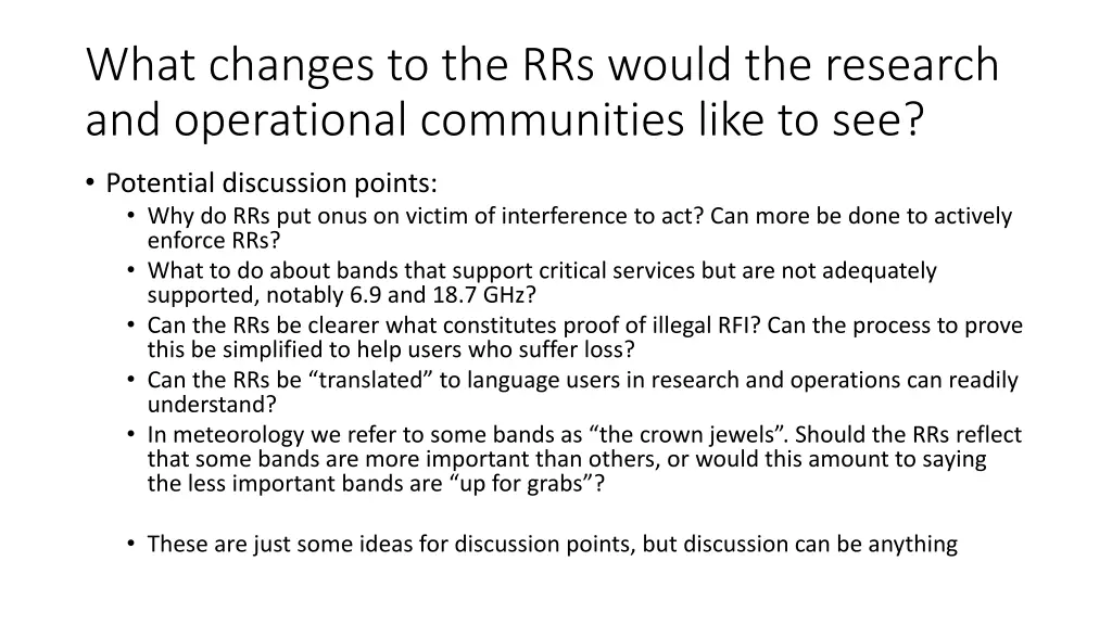 what changes to the rrs would the research