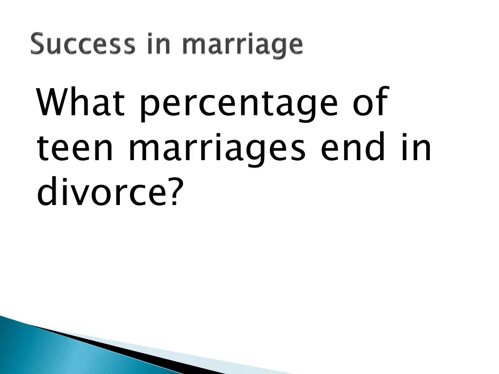 what percentage of teen marriages end in divorce