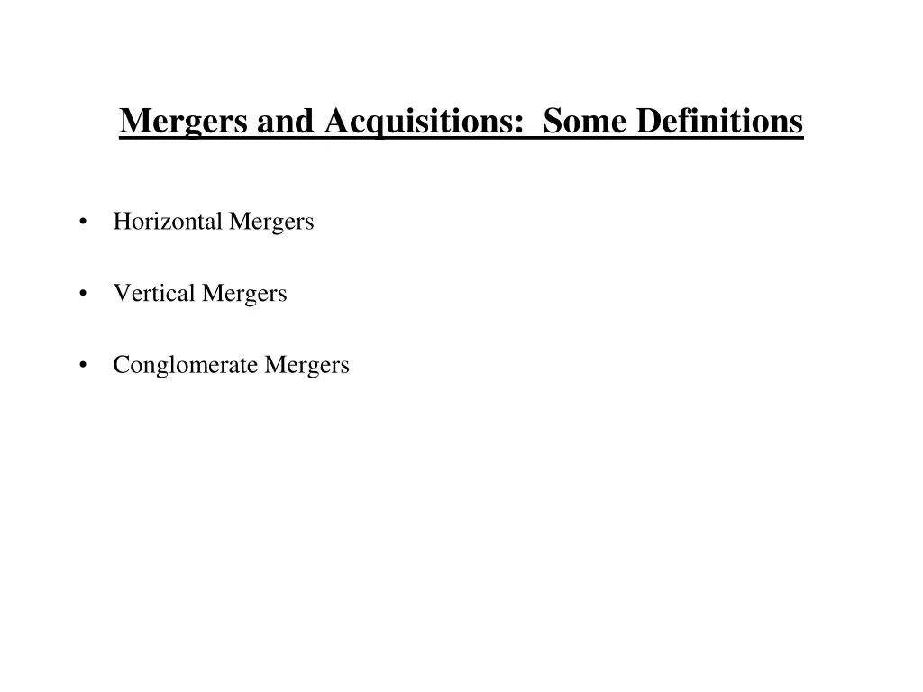 mergers and acquisitions some definitions 1