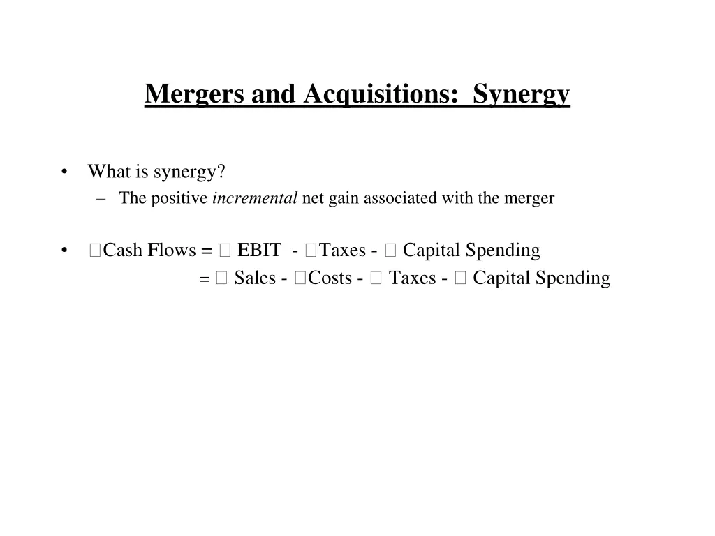 mergers and acquisitions synergy