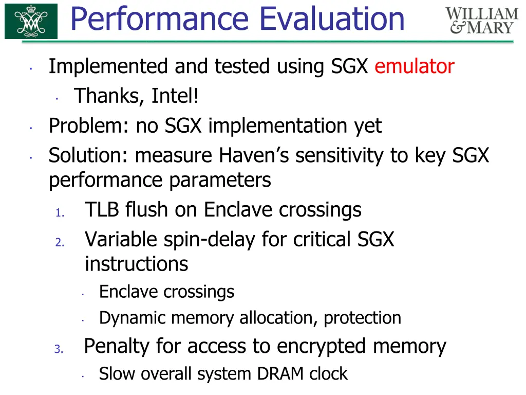 performance evaluation