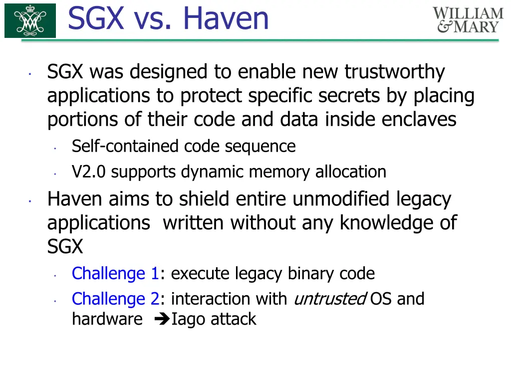 sgx vs haven