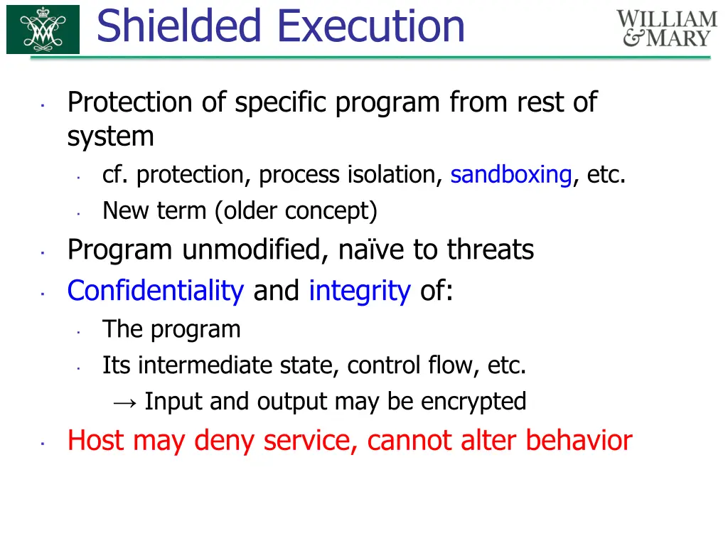 shielded execution