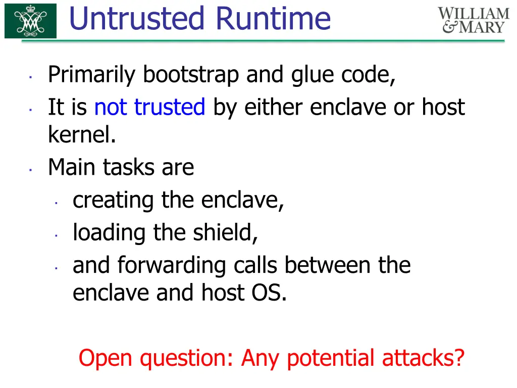 untrusted runtime