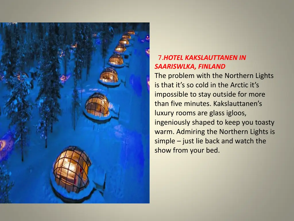 7 hotel kakslauttanen in saariswlka finland