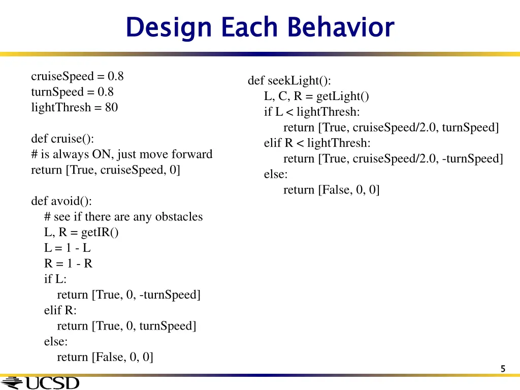 design each behavior