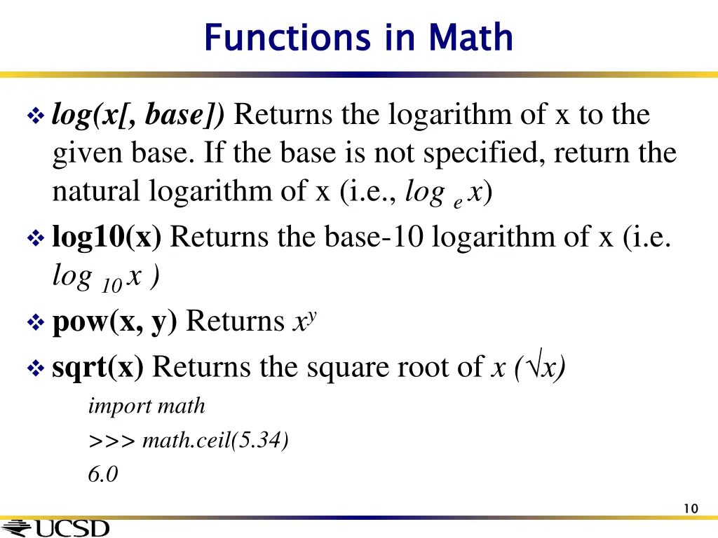 functions in math