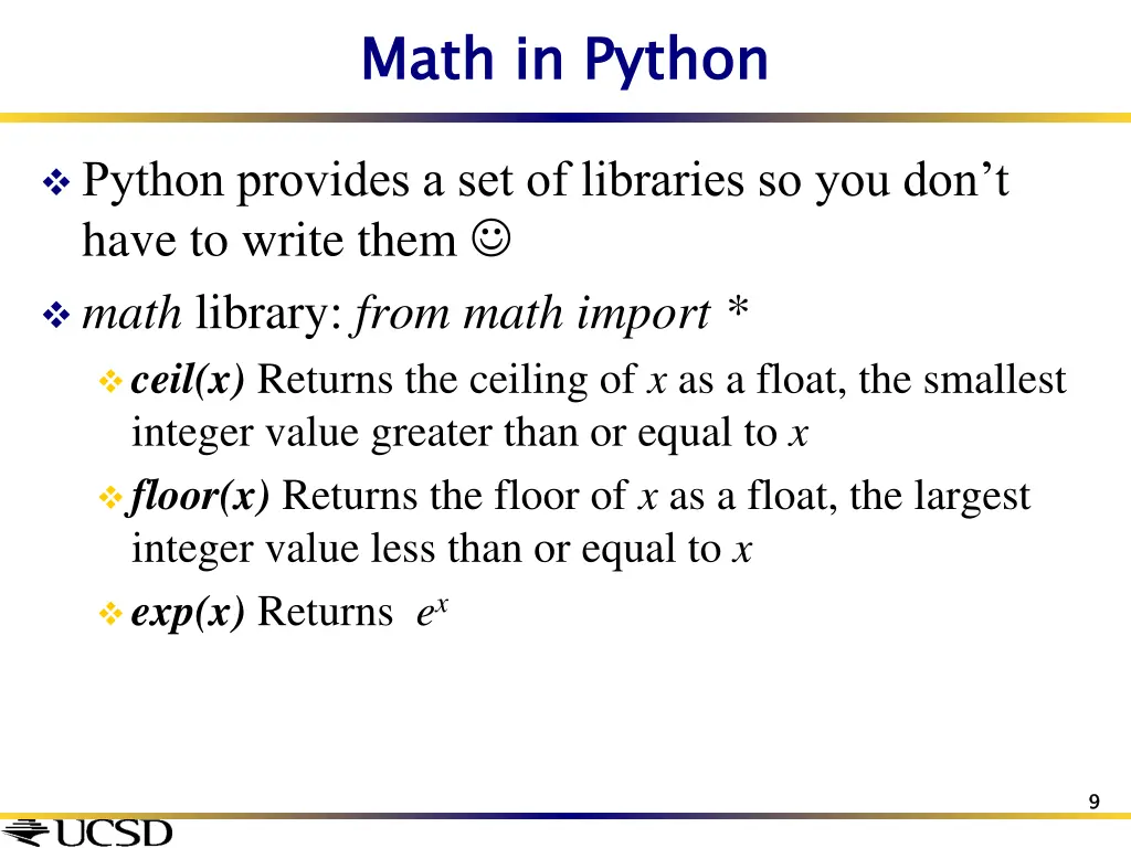 math in python