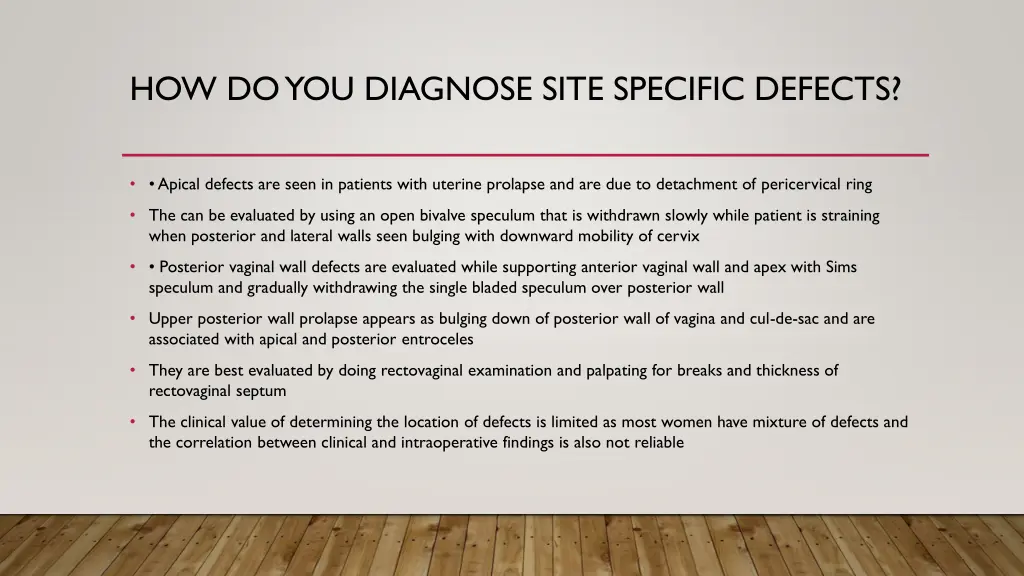 how do you diagnose site specific defects 2