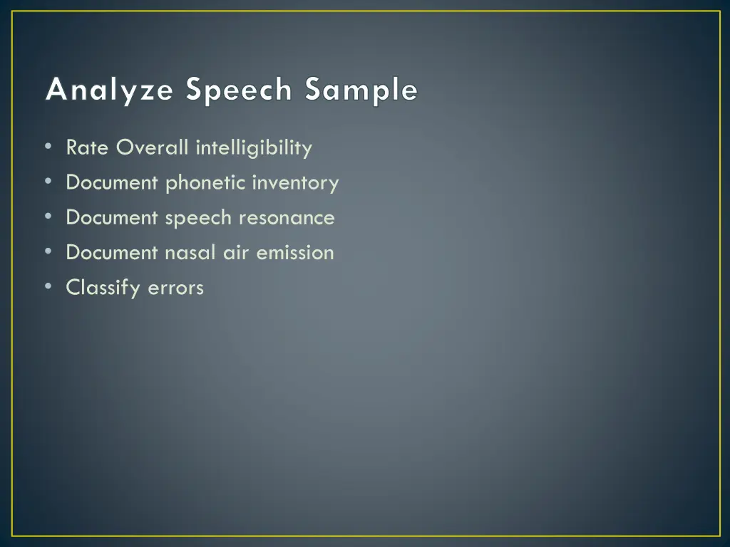 analyze speech sample