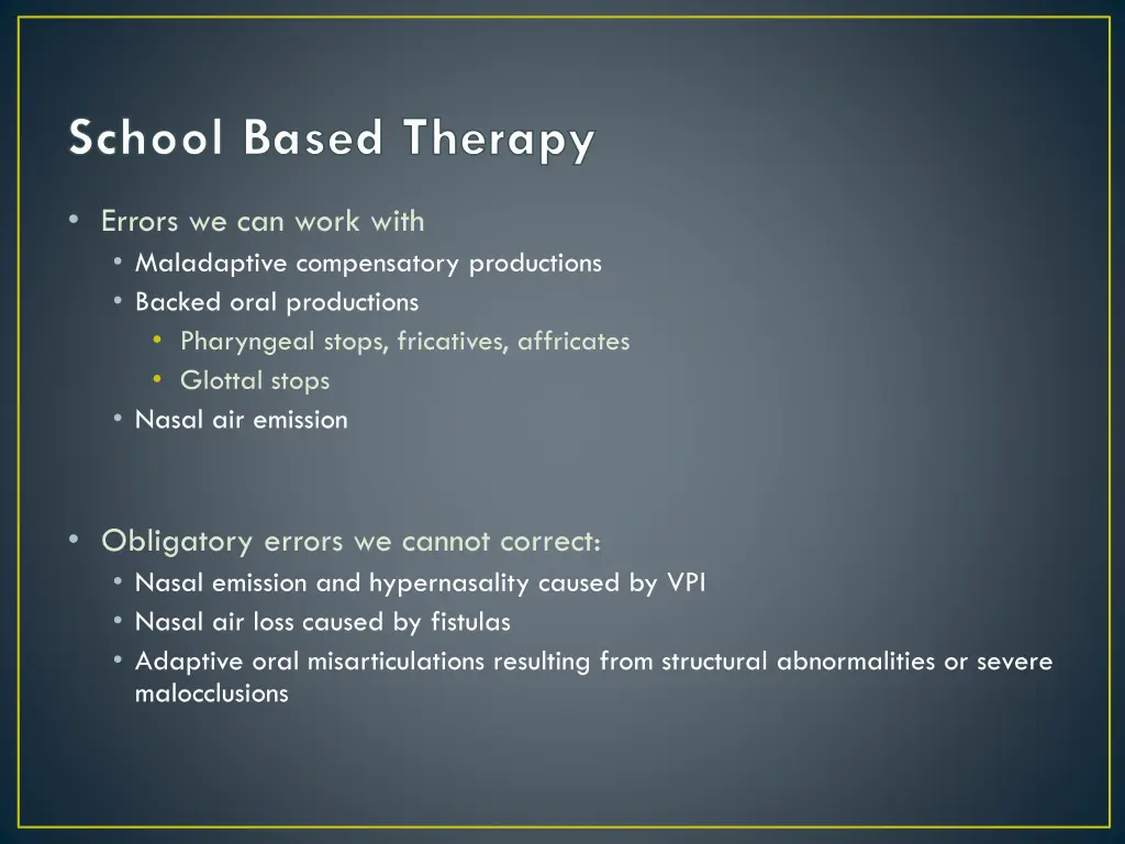 school based therapy