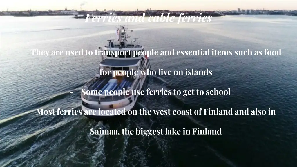 ferries and cable ferries