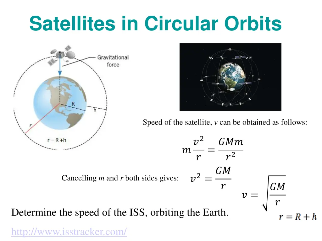 satellites in circular orbits