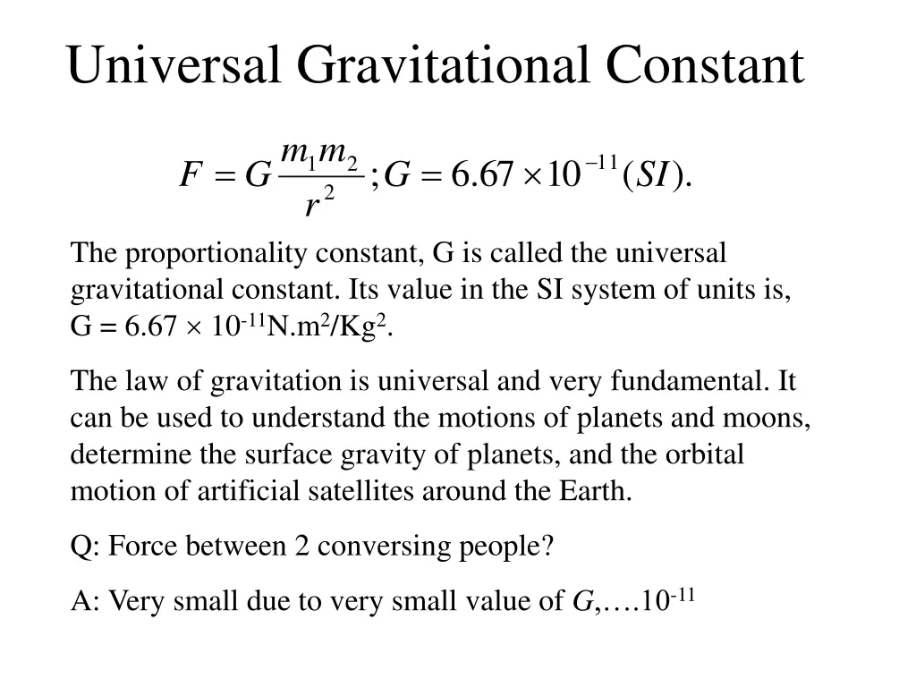 universal gravitational constant