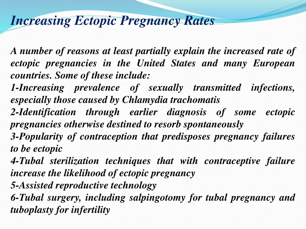 increasing ectopic pregnancy rates