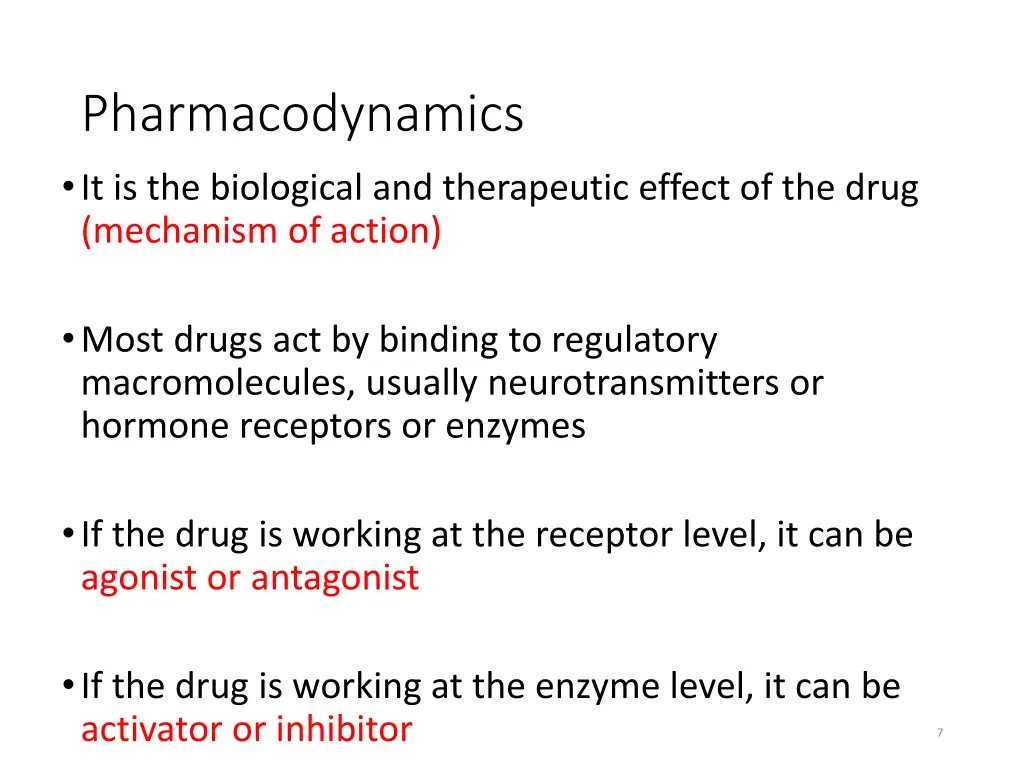 pharmacodynamics it is the biological