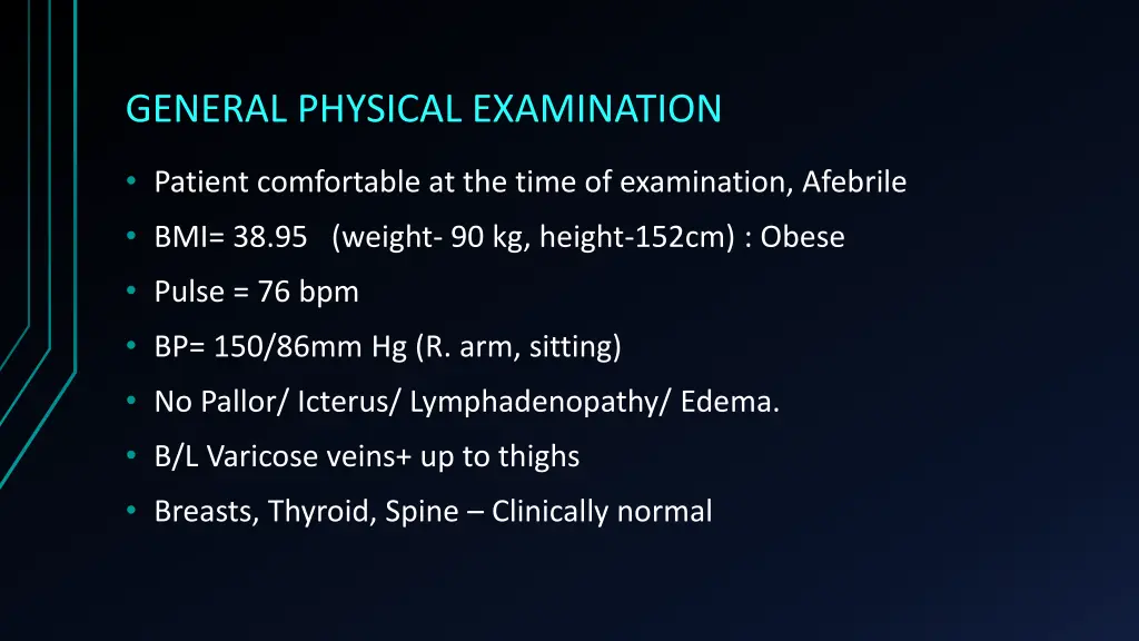 general physical examination