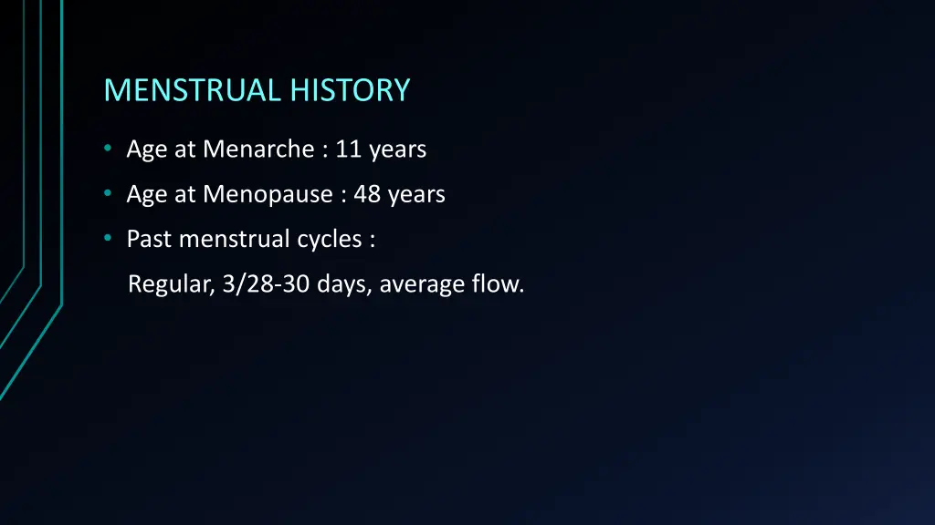 menstrual history