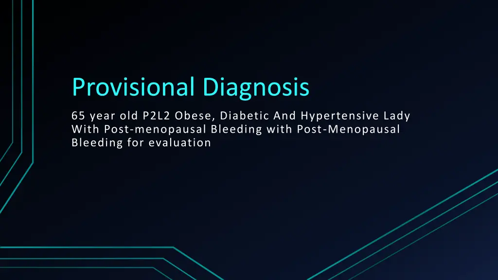 provisional diagnosis