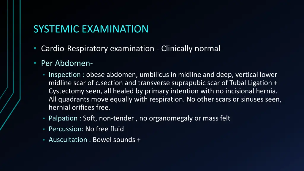 systemic examination