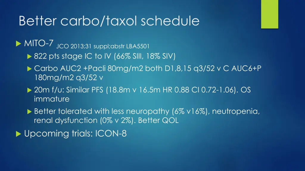 better carbo taxol schedule