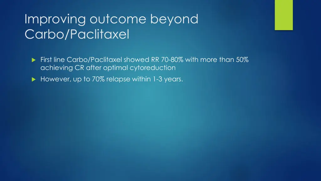 improving outcome beyond carbo paclitaxel