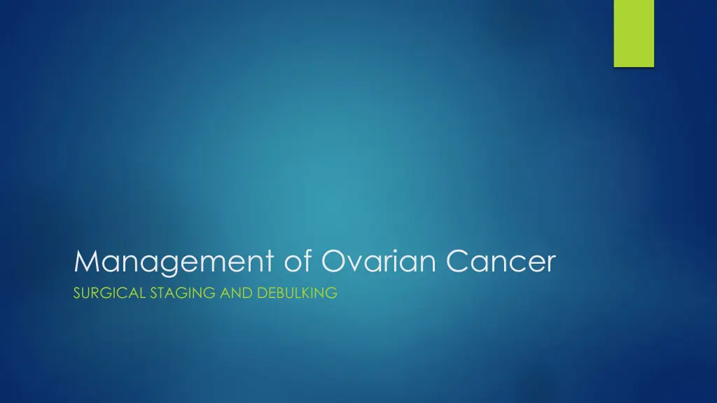 management of ovarian cancer surgical staging