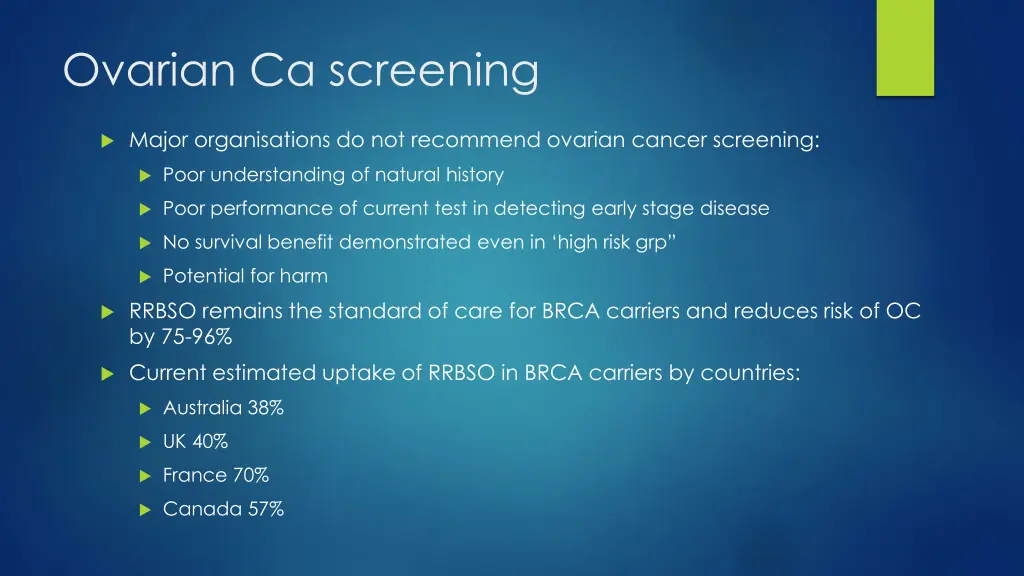 ovarian ca screening