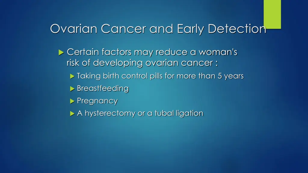 ovarian cancer and early detection