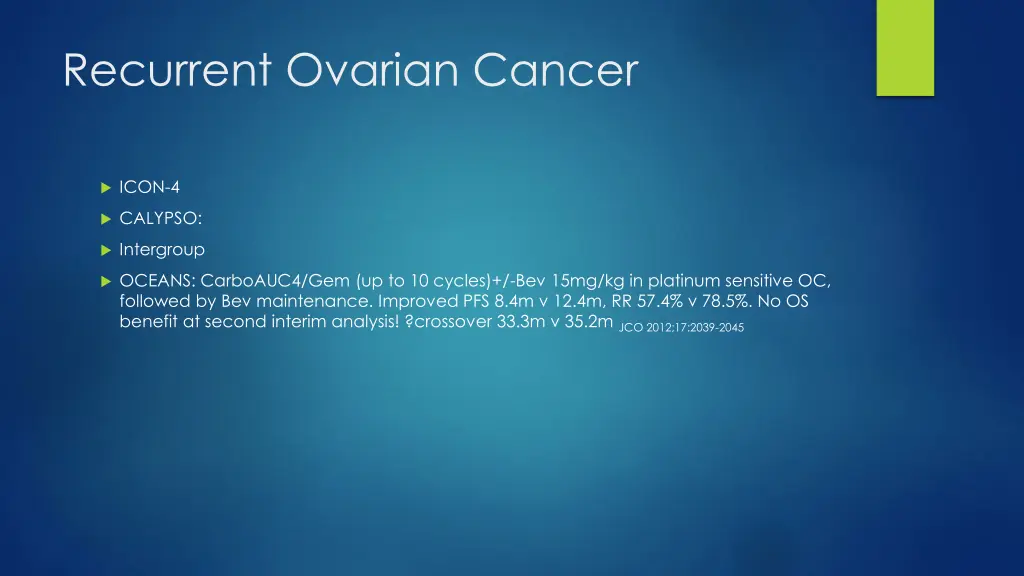 recurrent ovarian cancer 1