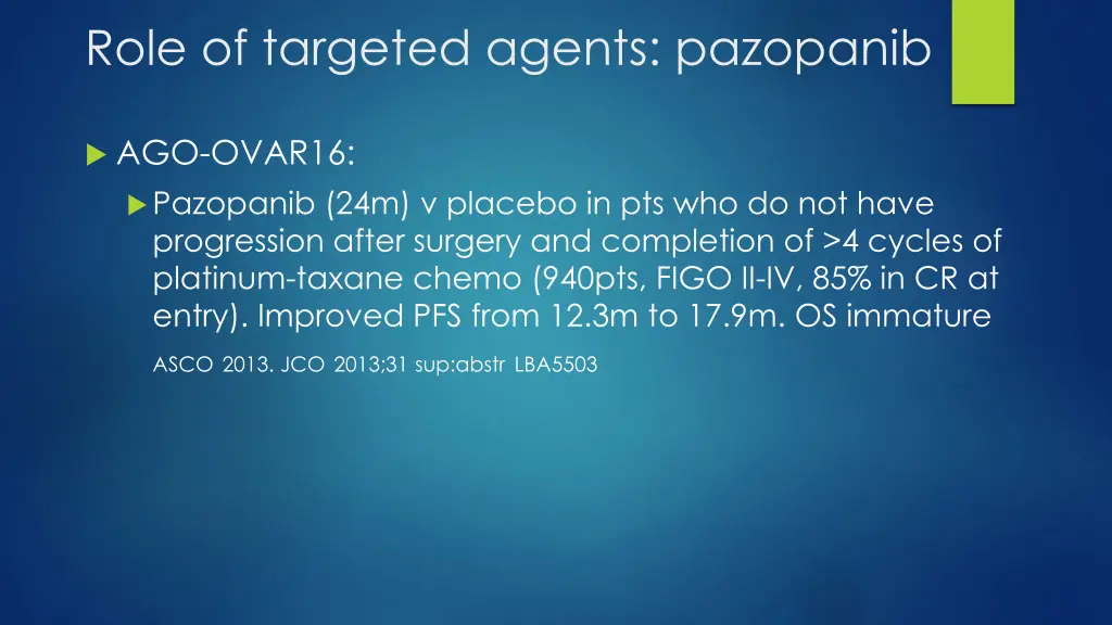 role of targeted agents pazopanib