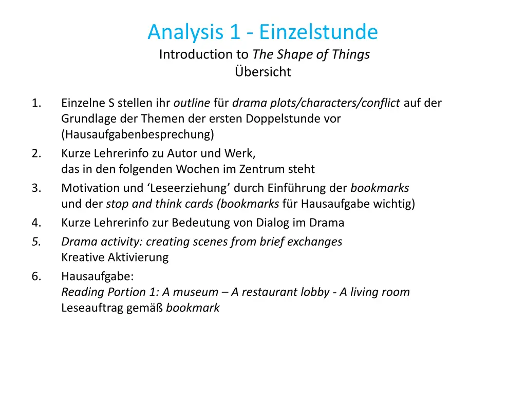 analysis 1 einzelstunde introduction to the shape