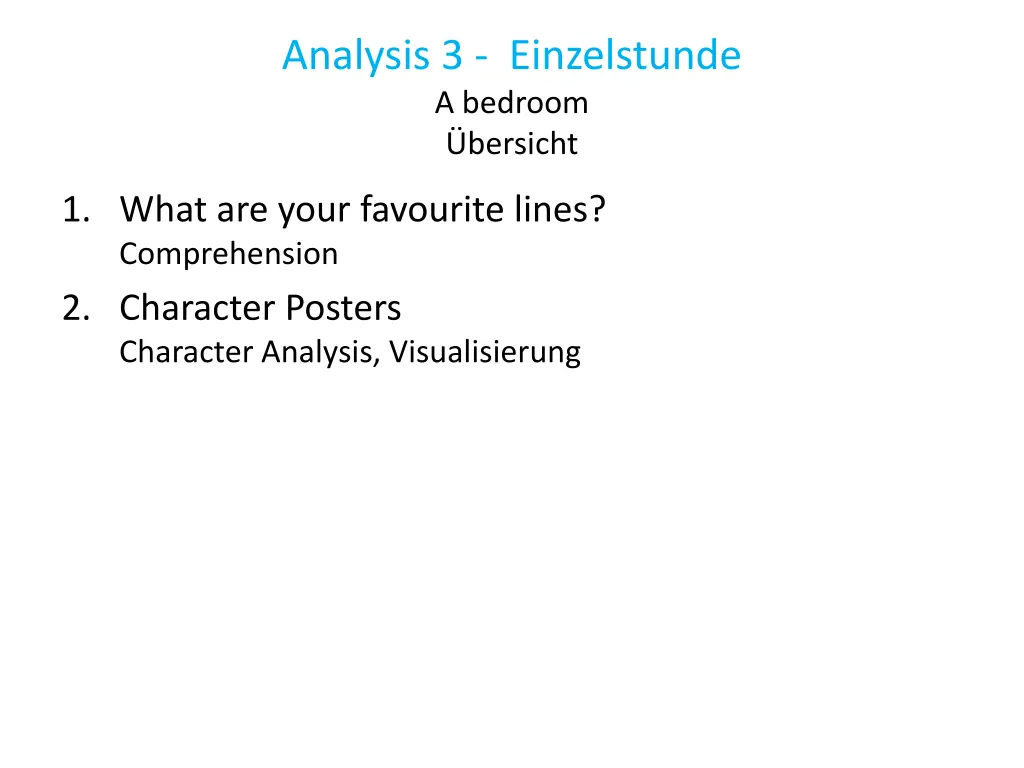 analysis 3 einzelstunde a bedroom bersicht