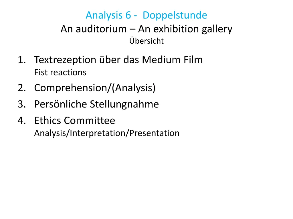 analysis 6 doppelstunde an auditorium