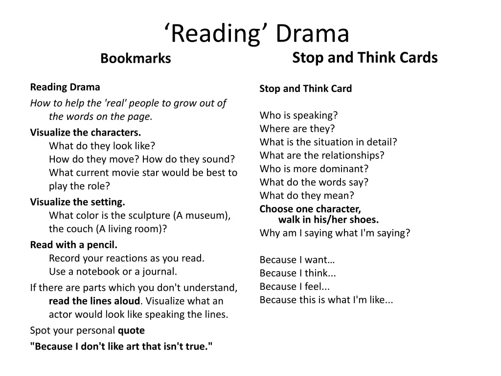 reading drama bookmarks