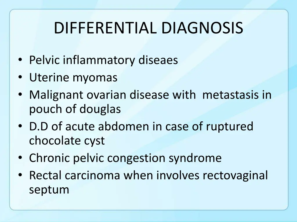 differential diagnosis