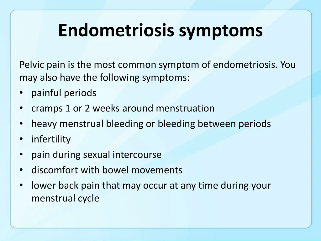 endometriosis symptoms