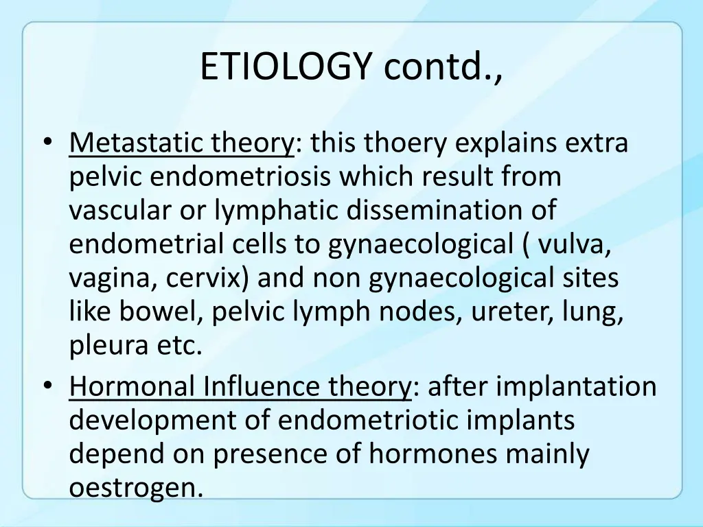 etiology contd 2