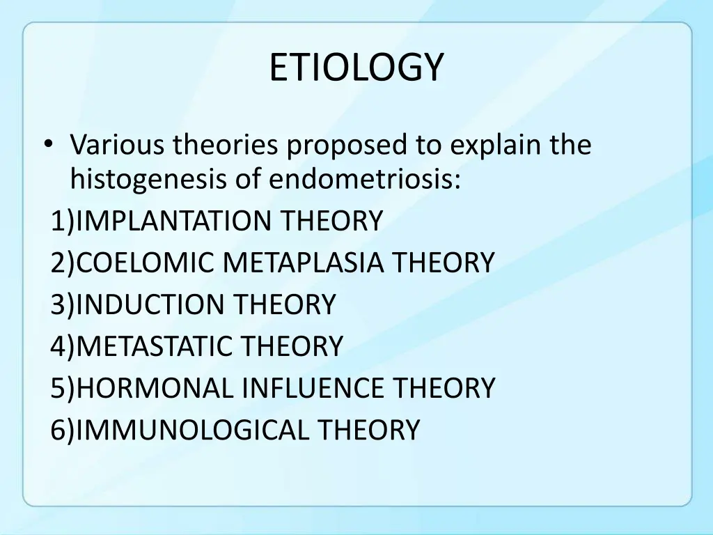 etiology