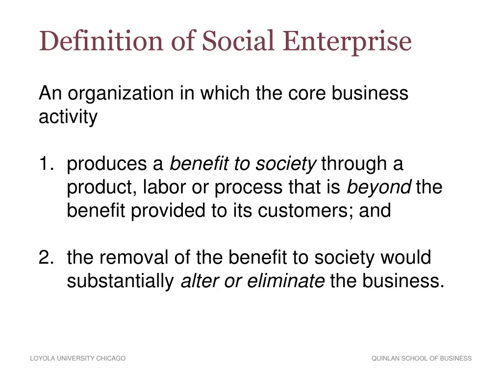 definition of social enterprise