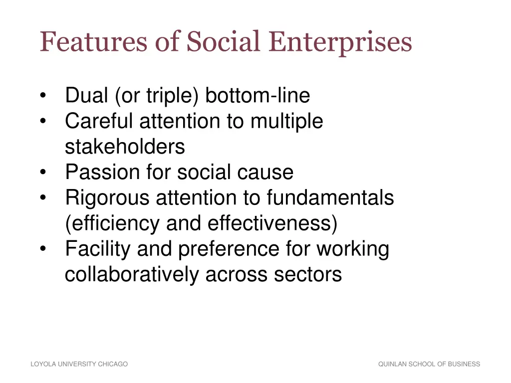 features of social enterprises