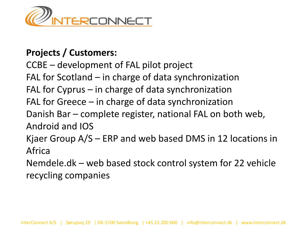 projects customers ccbe development of fal pilot