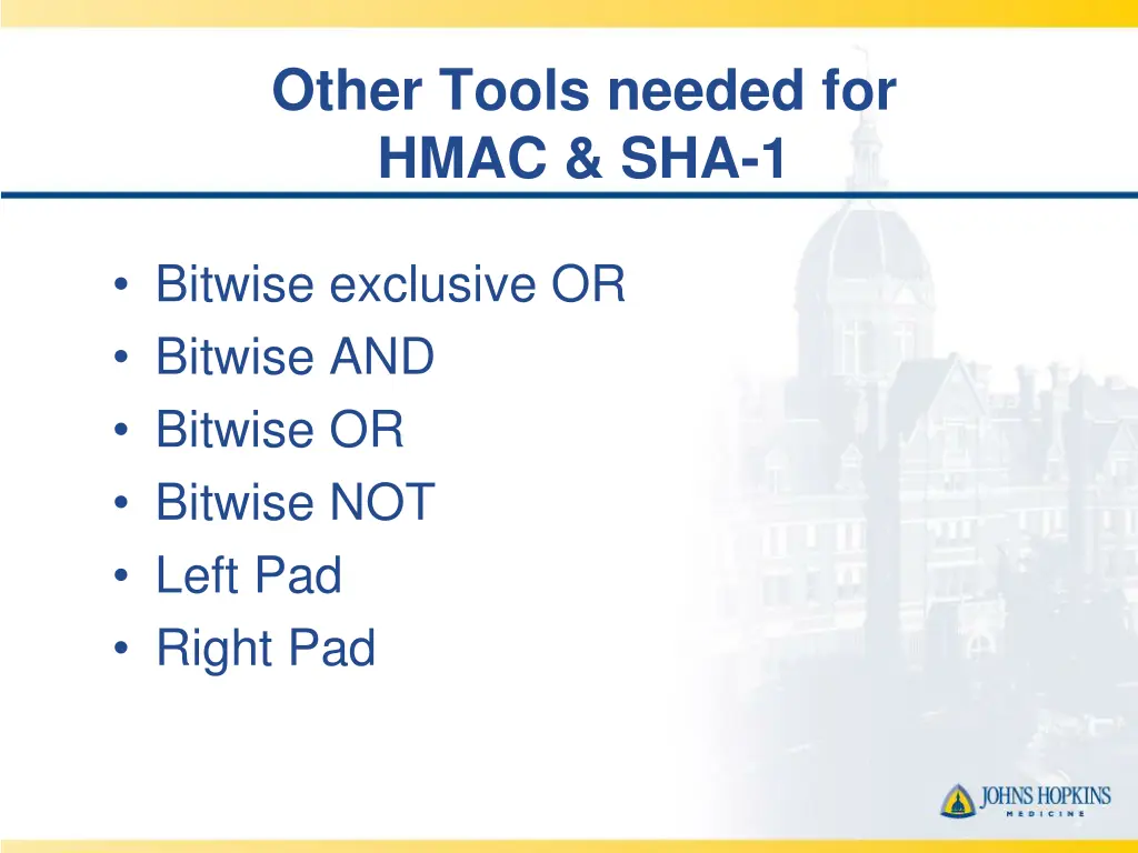 other tools needed for hmac sha 1