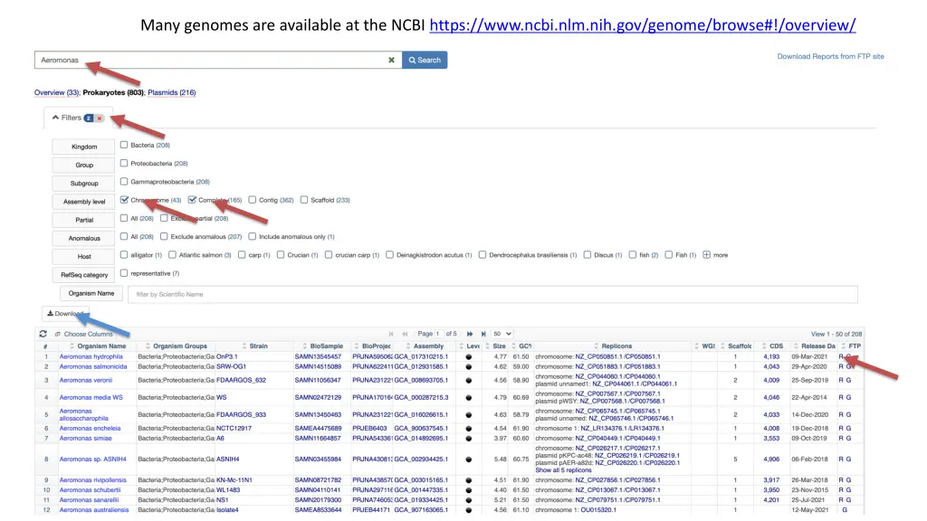 many genomes are available at the ncbi https