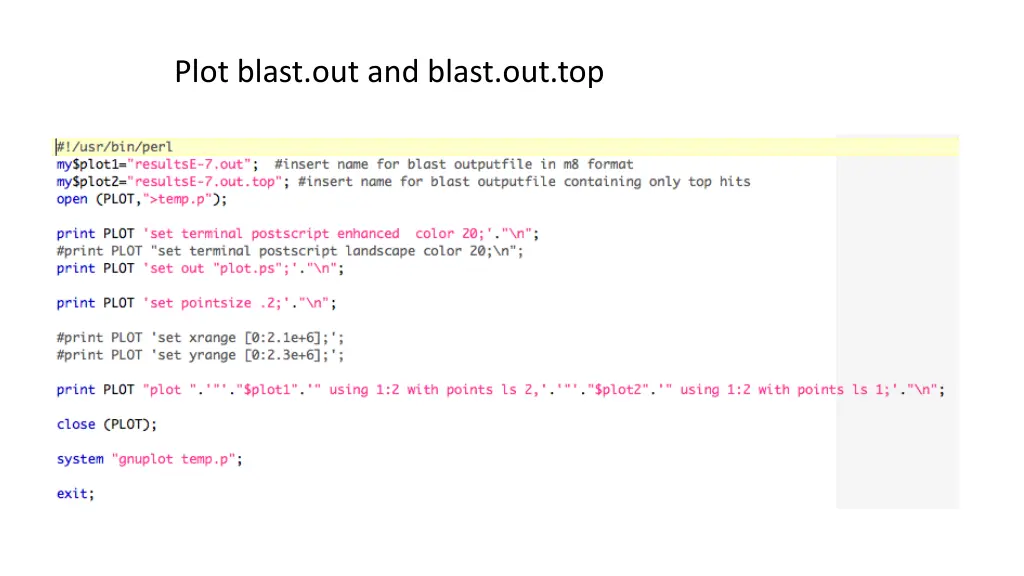 plot blast out and blast out top